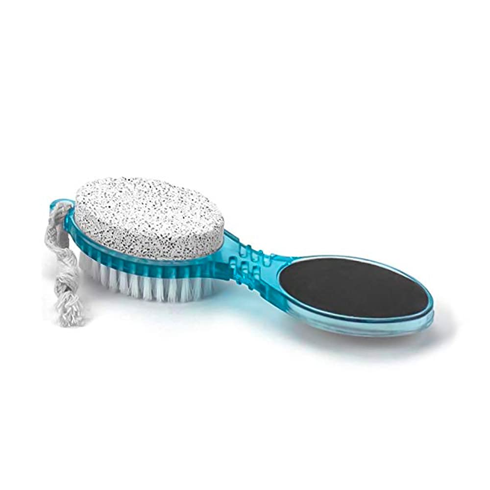 DecorRack 4 in 1 Pedicure Paddle Kit Tool with Pumice Stone for Feet, Foot Hand Toe Nail Cleaning Brush, Metal File and Emery Board, Manicure Pedicure Foot Rasp Callus Corn Remover Pedi Set (1 Pack)