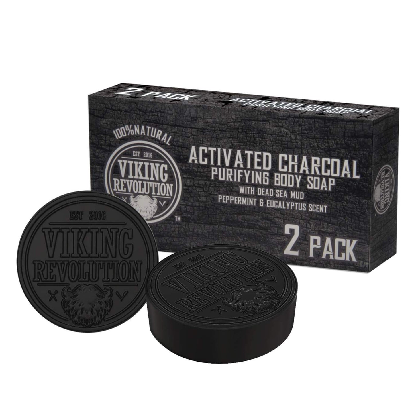 Activated Charcoal Soap w/ Dead Sea Mud - 2 Pack