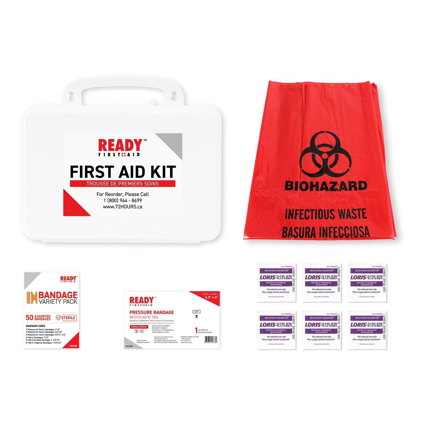 WorkSafeBC BC Personal First Aid Kit with Plastic Box (Early Expiration- 09/24)