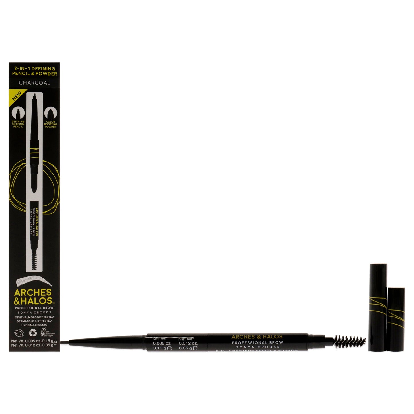 2-in-1 Defining Eyebrow Pencil and Powder - Charcoal