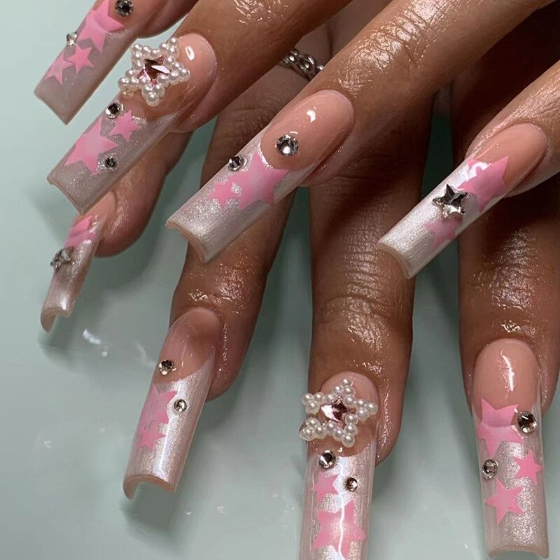 24pcs Long Coffin False Nails
