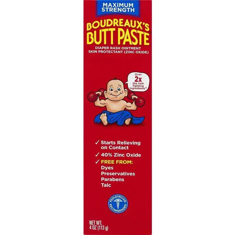 Boudreaux's Butt Paste Diaper Rash Ointment | Maximum Strength | 4 oz. Tube