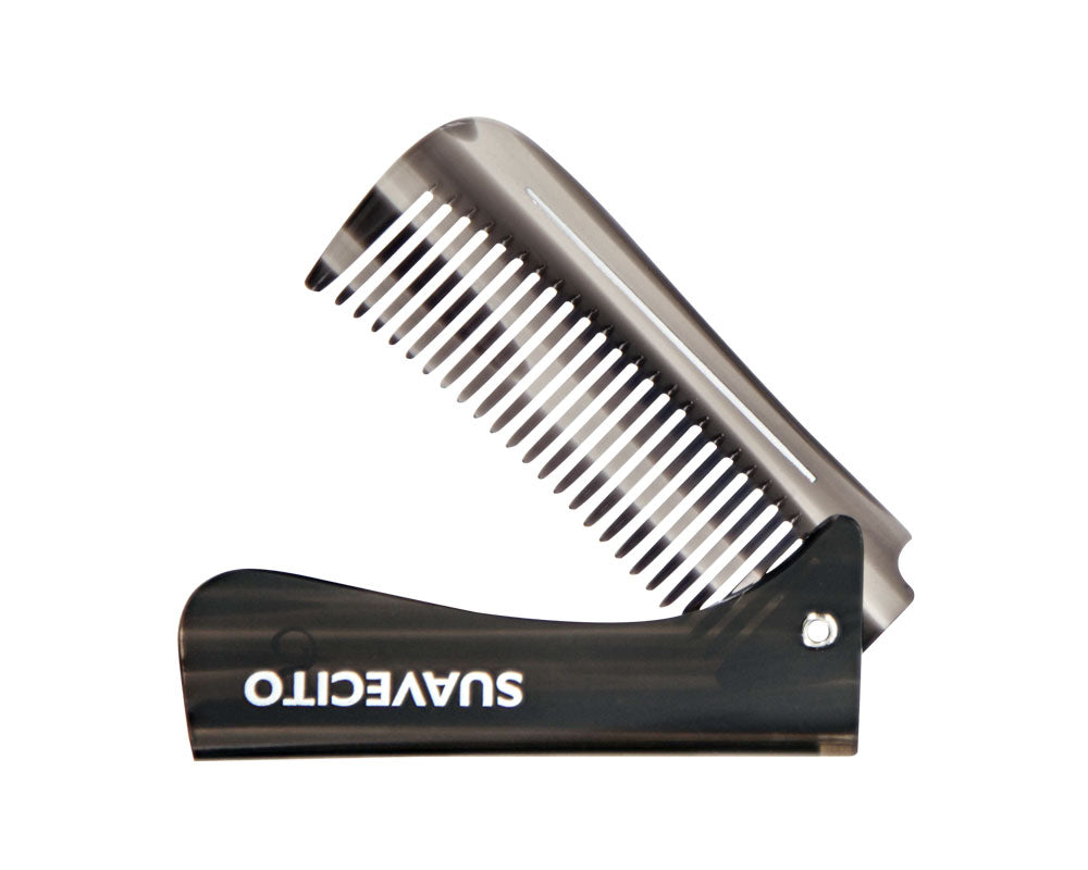 Deluxe Black Folding Handle Comb - 6.5" - Folded
