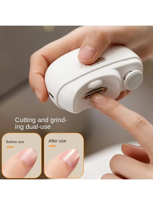 1pc Smart Electric Nail Clipper With Anti-Pinch, Nail Polishing, Illumination, And Grinding Functions. Suitable For All Ages. Portable And Long Battery Life. High-End Packaging, Ideal As A Gift. Halloween