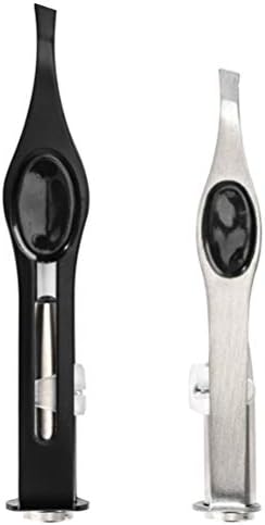 SOLUSTRE Eyelash Extension Tweezers 2pcs Tweezers with Light LED Tweezers Pliers Tool Stainless Steel Eyebrow Facial Hair Removal Cosmetic Makeup Tools 9. 8x2cm Mens Grooming Trimmer