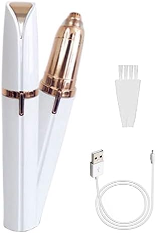 CaoXiong Eyebrow Hair Remover for Women Painless Precision Electric Eyebrow Hair Trimmer Portable USB Rechargeable Eyebrow Hair Razor with Light for face Leg Hand Lip,etc(White)