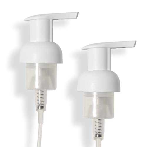 Tirtyl Foaming Replacement Pump Set - 2 Pack - 40mm (1.57”) Wide Rim (40/410 neck size) - Unique Matte Finish - High Rated 1.66c Foam Output for Maximum Foam (Matte White)
