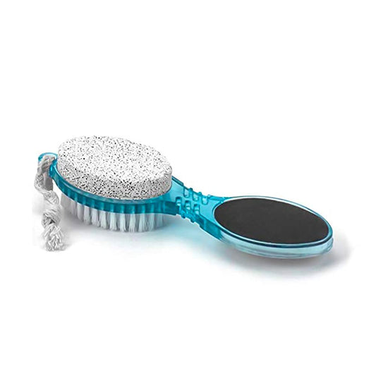 DecorRack 4 in 1 Pedicure Paddle Kit Tool with Pumice Stone for Feet, Foot Hand Toe Nail Cleaning Brush, Metal File and Emery Board, Manicure Pedicure Foot Rasp Callus Corn Remover Pedi Set (1 Pack)