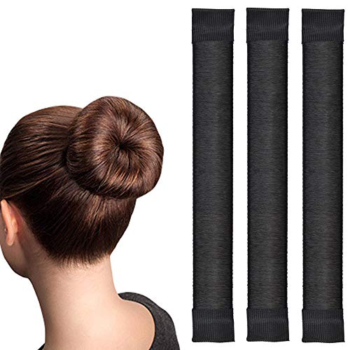 Black Magic Bun Makers 3 Pcs,LHAAAYF Professional Hair Bun Maker-Donut Hair- Perfect Hair Bun Maker-Ballet Bun Maker-Easy Bun Hair Tool-Kids Ballerina Bun-Shaper Bun Hair Tool