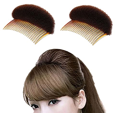 2Pcs Bump It Up Volume Hair Base Bump It Up Volume Inserts Hair Bump Up Comb Clip Styling Insert Bun Hair Pad Bun Maker Do Beehive Hair Styler Hair Accessories for DIY Hairstyle