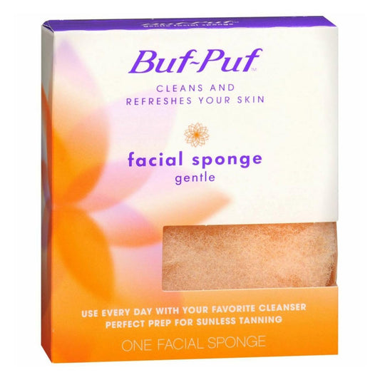 Buf-Puf Gentle Facial Sponge, Dermatologist Developed, Removes Deep Down Dirt & Makeup That Causes Breakouts and Blackheads, Reusable, Exfoliating, 1 Count