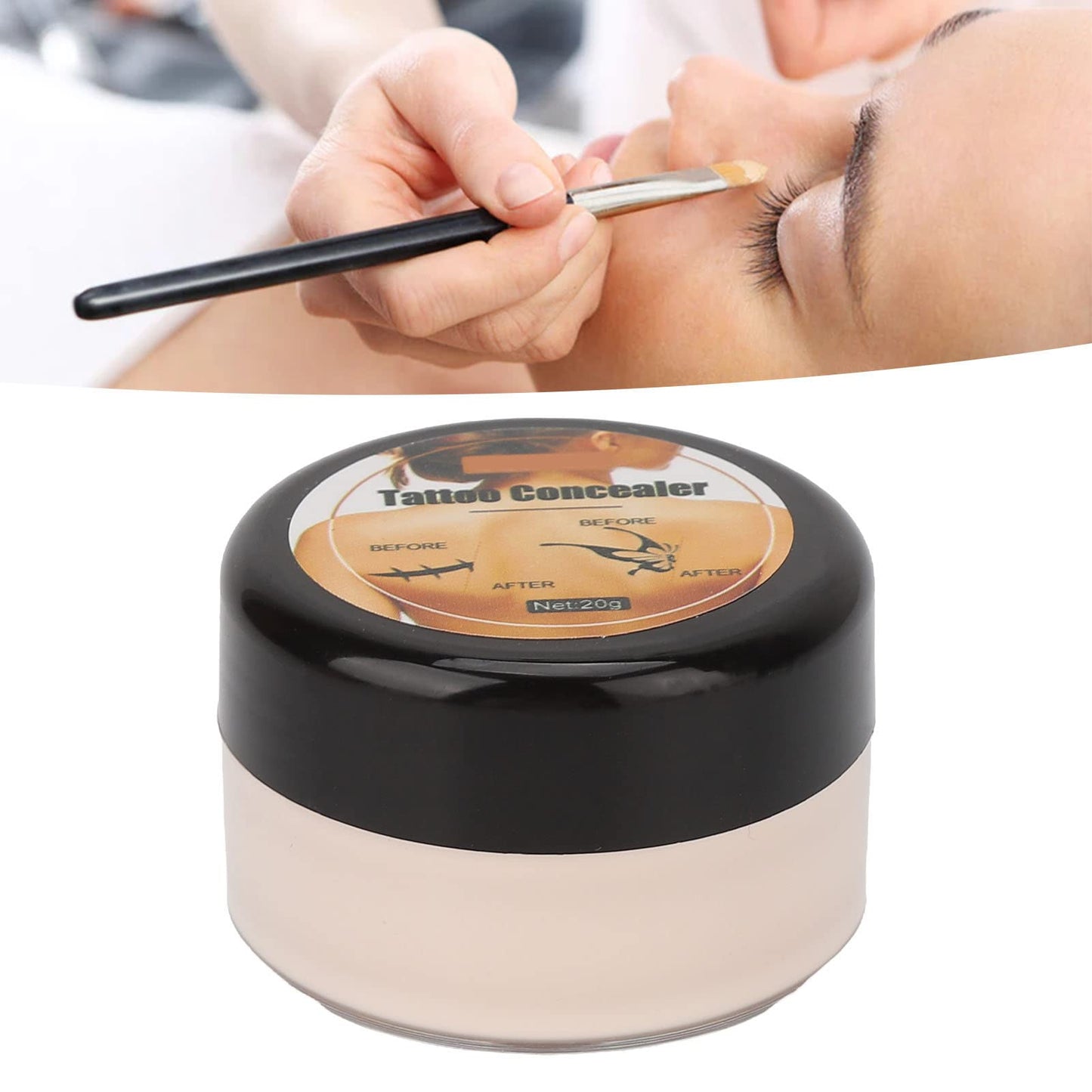 Tattoo Concealer, Portable Waterproof Makeup Skin Scar Dark Bruise Cover Up Makeup Tattoo Cover Up Makeup Spots Birthmark Concealer for Men Women Tattoo Cover Up 0.7oz (Light