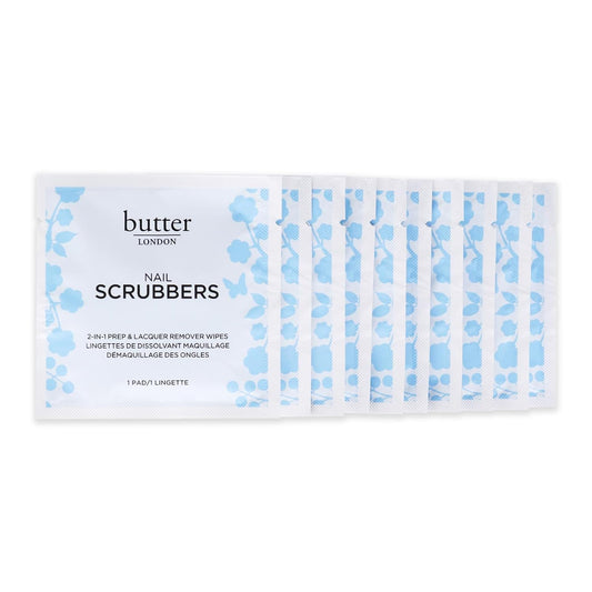 butter LONDON Nail Scrubbers 2-in-1 Prep & Lacquer Remover Wipes, 10 Count