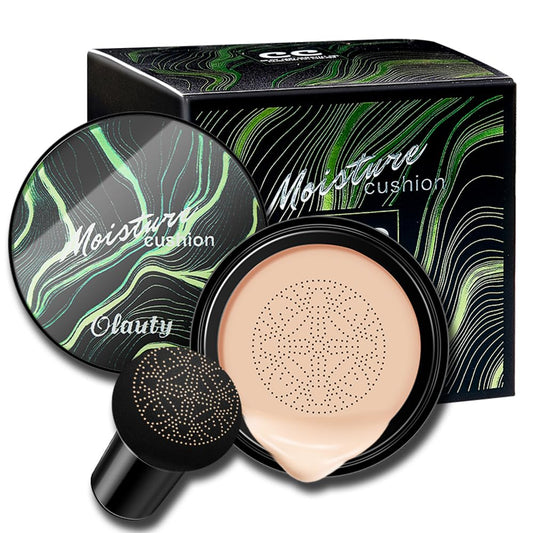 ASCOKA Mushroom Head Air Cushion CC Cream Foundation, Moisturizing BB Cream Nude Long Lasting Matte Concealer Air Heads CC Cream Face Makeup Foundation (Natural)
