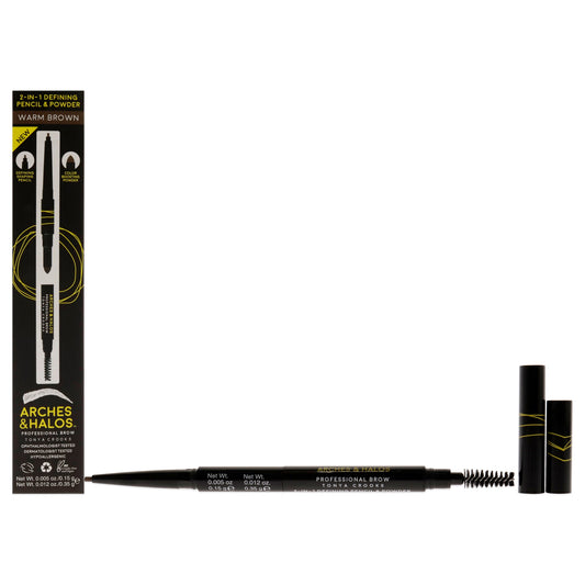 2-in-1 Defining Eyebrow Pencil and Powder - Warm Brown