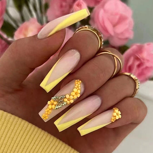 24pcs Long Coffin False Nails