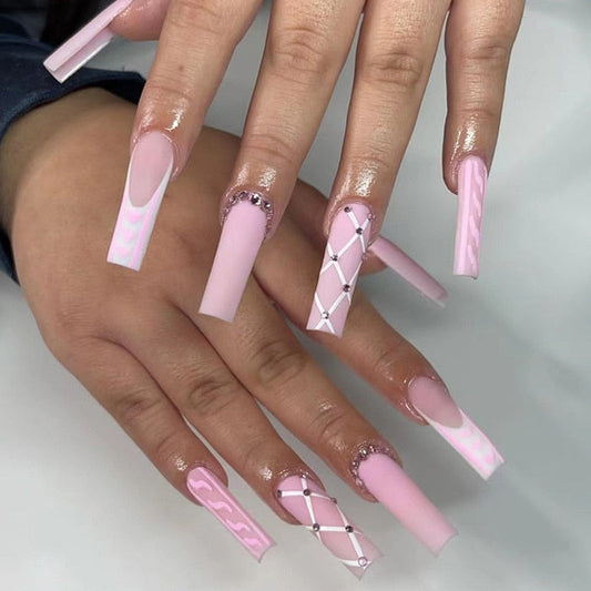 24pcs Long Coffin False Nails