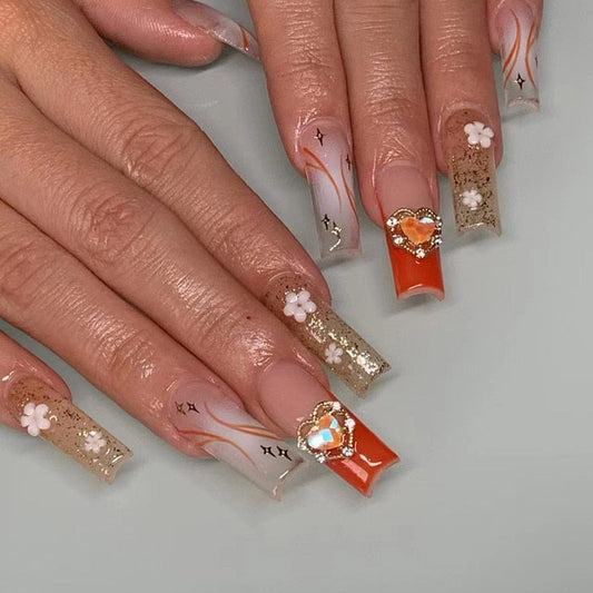 24pcs Long Coffin False Nails
