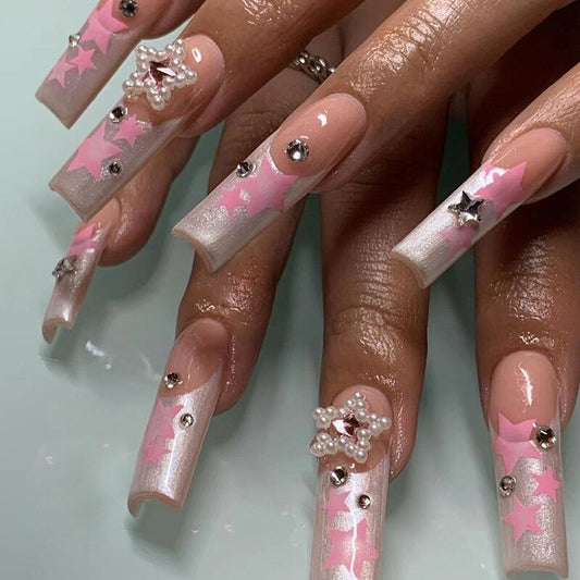 24pcs Long Coffin False Nails