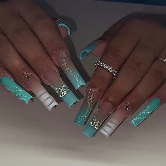 24pcs Long Coffin False Nails